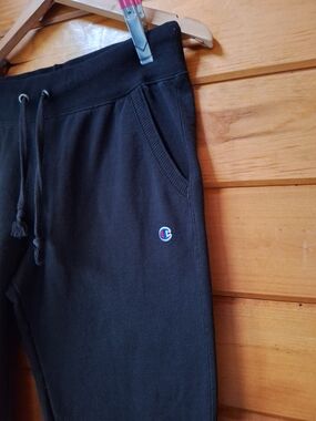 Champion Black Jogger Sweatpants with Small Logo